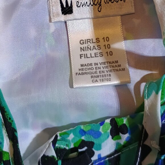 Emily West / Dress / Girls / Size 10 / Blue Black Geometric Design / Sleeveless - Picture 3 of 10